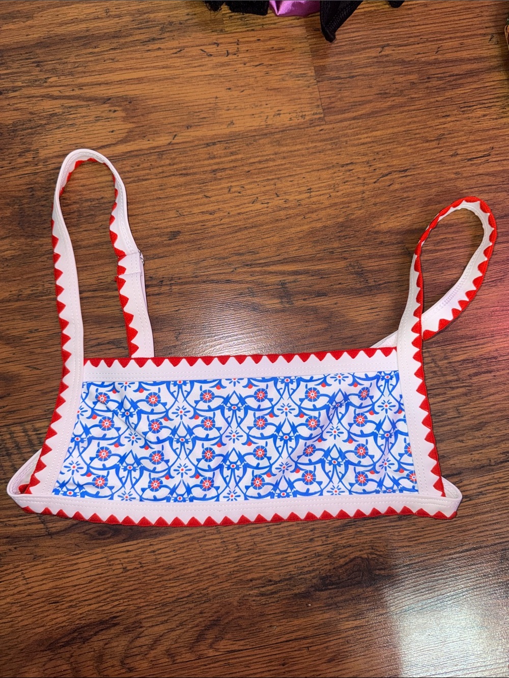 Blue & Red Patterned Swim Top 29.T